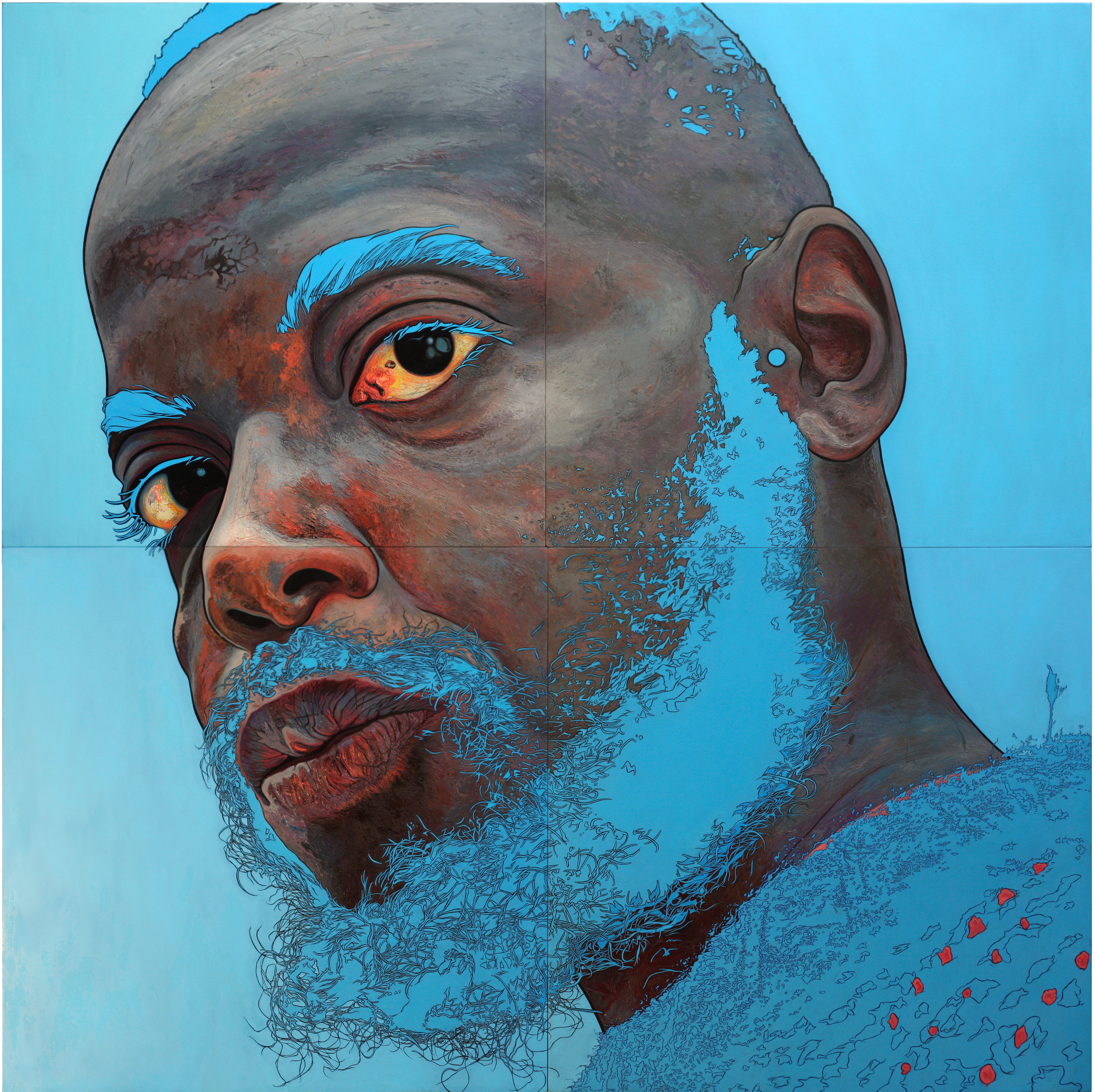 Four panel oil painting by David Le Fleming