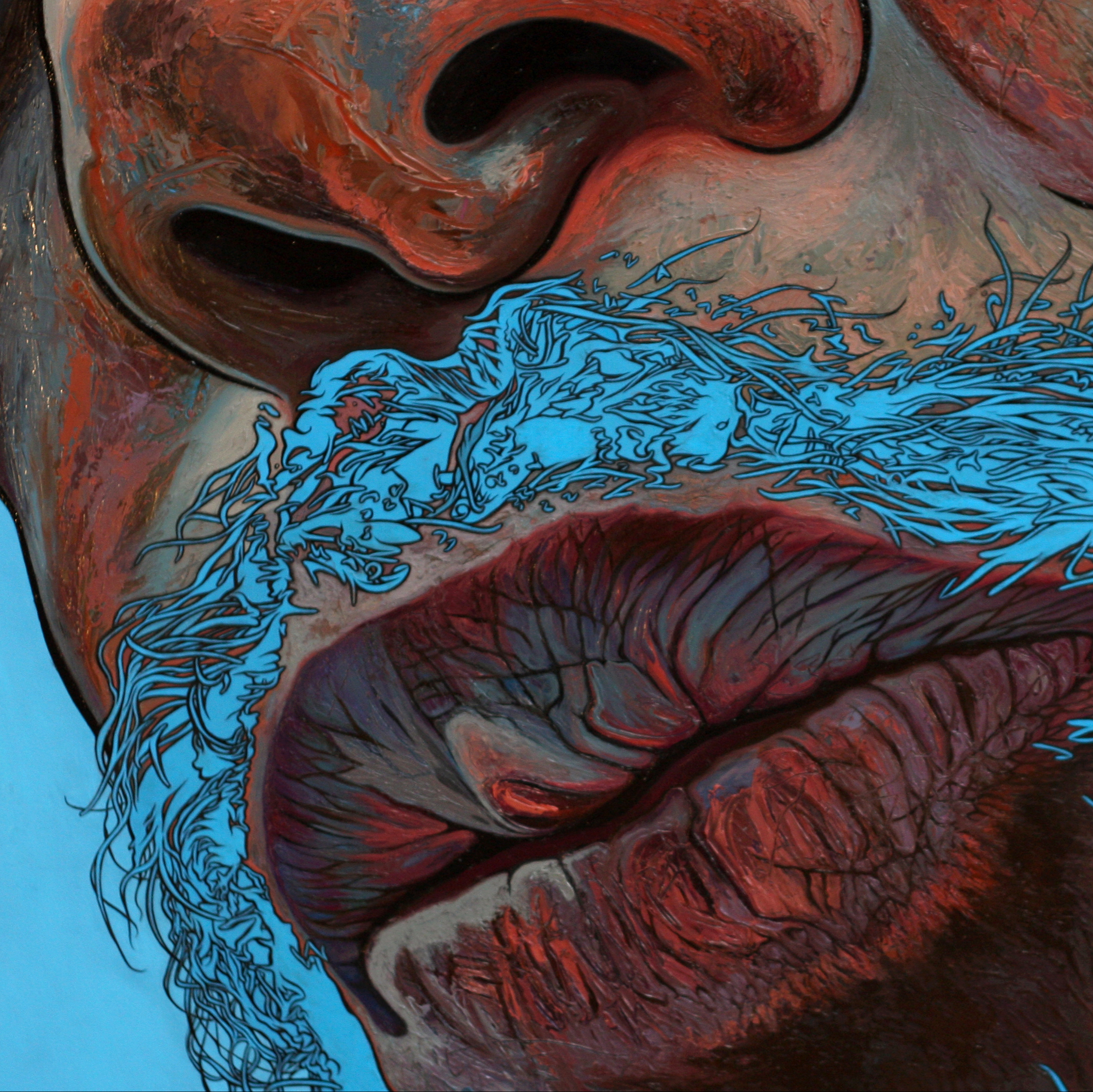 Painting by David Le Fleming, oil on board