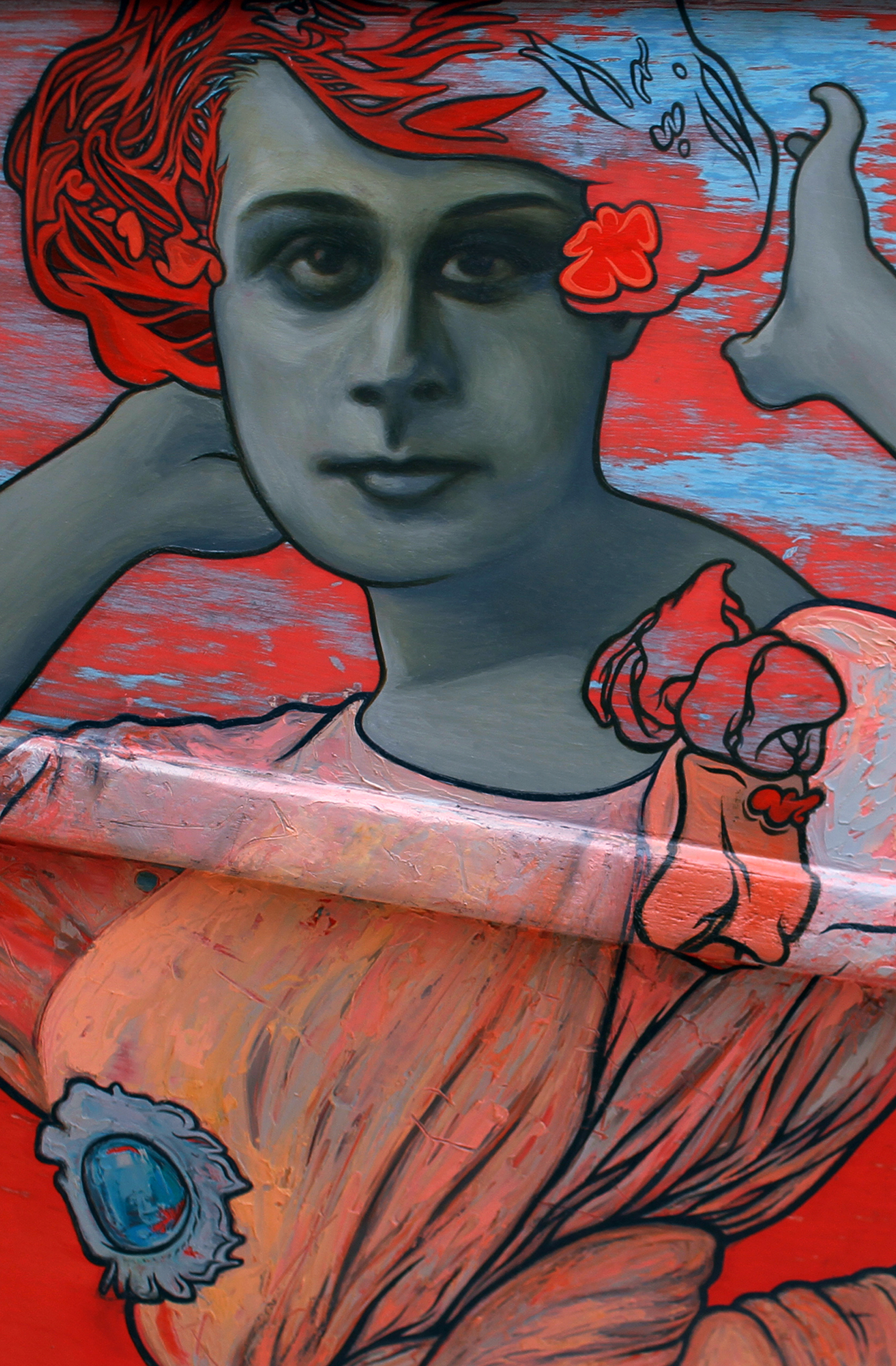 Masthead inspired painting by New Zealand artist David Le Fleming