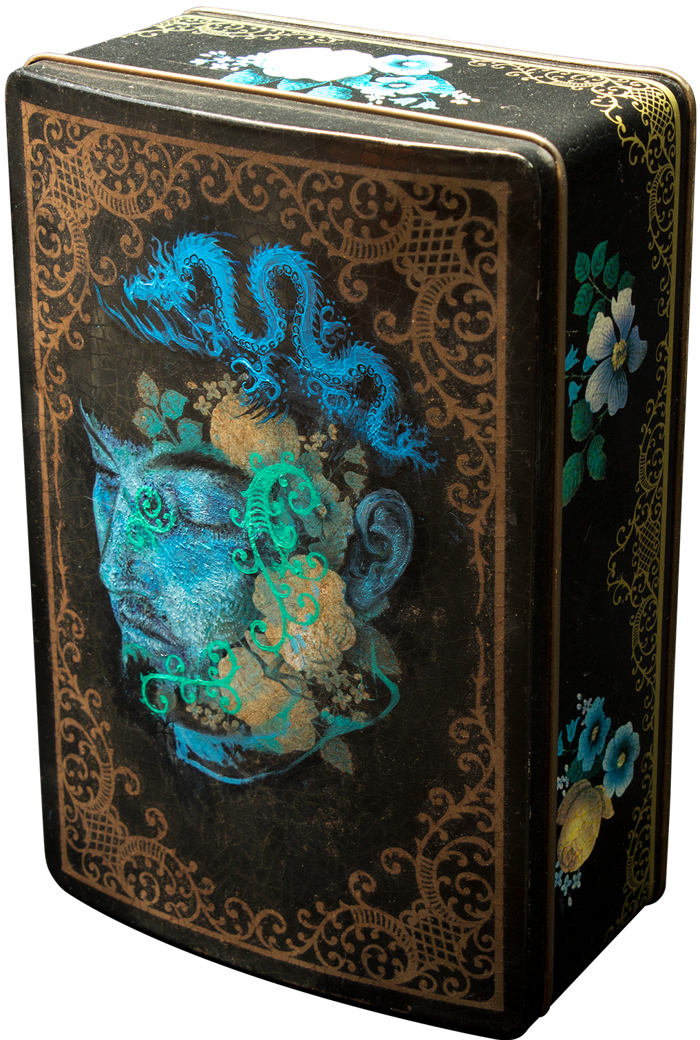 Ion Compliant (2019) oil painting on tin can by David Le Fleming