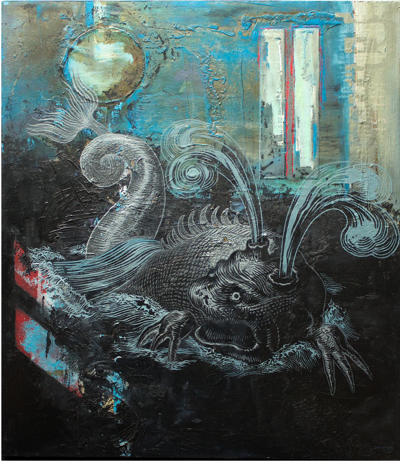 The Kraken (2019) oil on canvas - part of Original Myth by David Le Fleming
