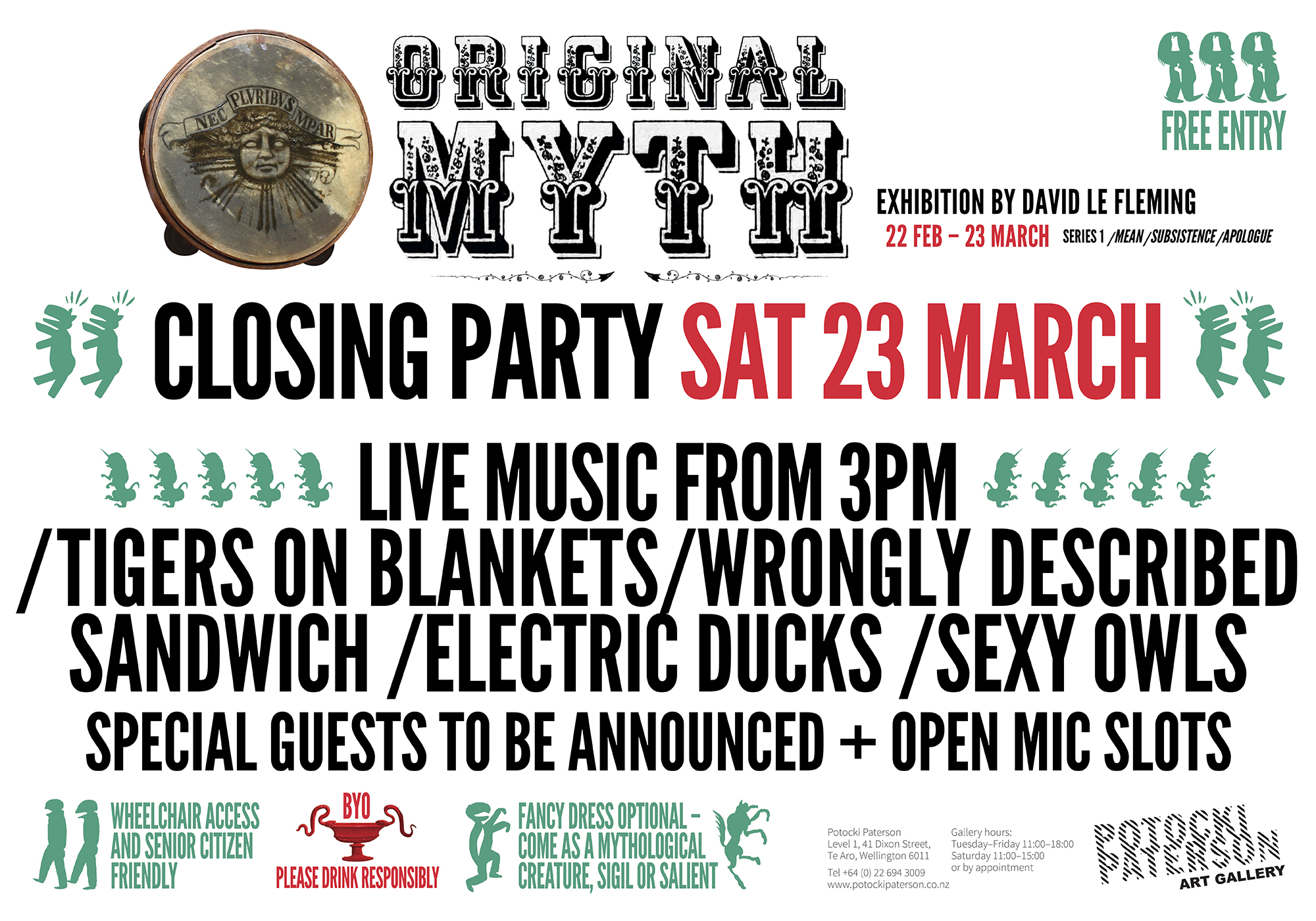 Tigers on blankets / Wrongly described sandwich / Electric ducks / Sexy owls