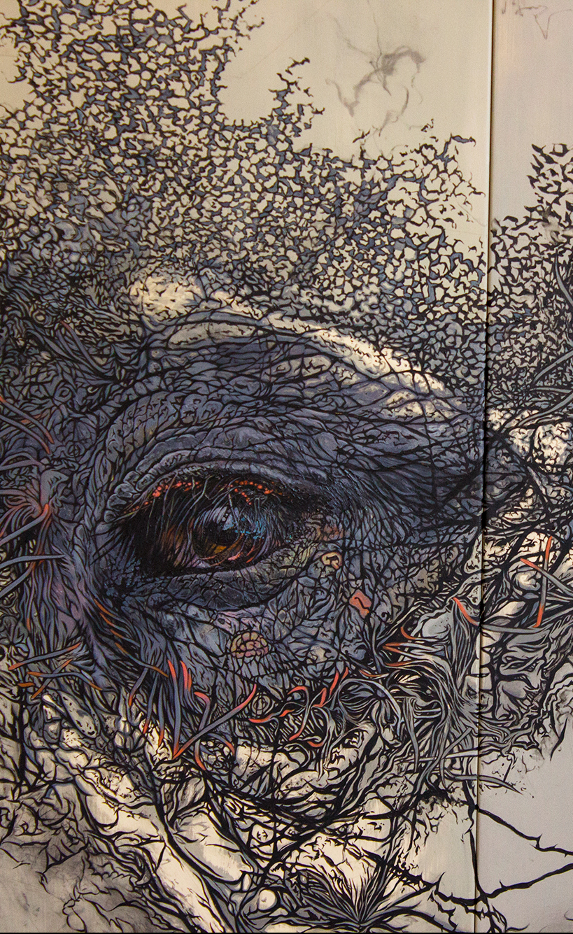 detail of Supernova Sam - oil painting by David Le Fleming - Original Myth 2018