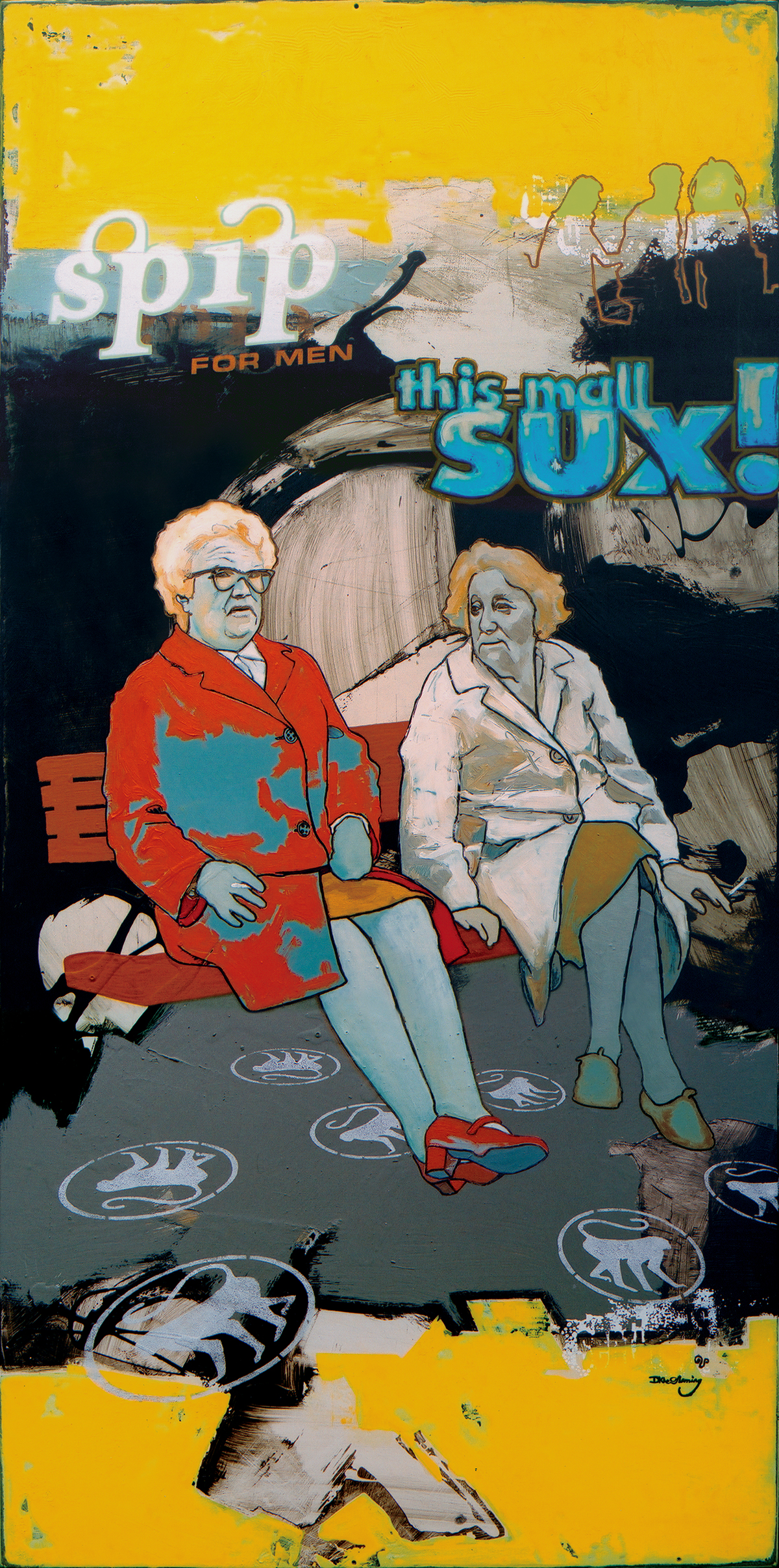 Painting by David Le Fleming, referenced from an Ans Westra photo taken in Cuba Street 1970 (permission to use the image was given)