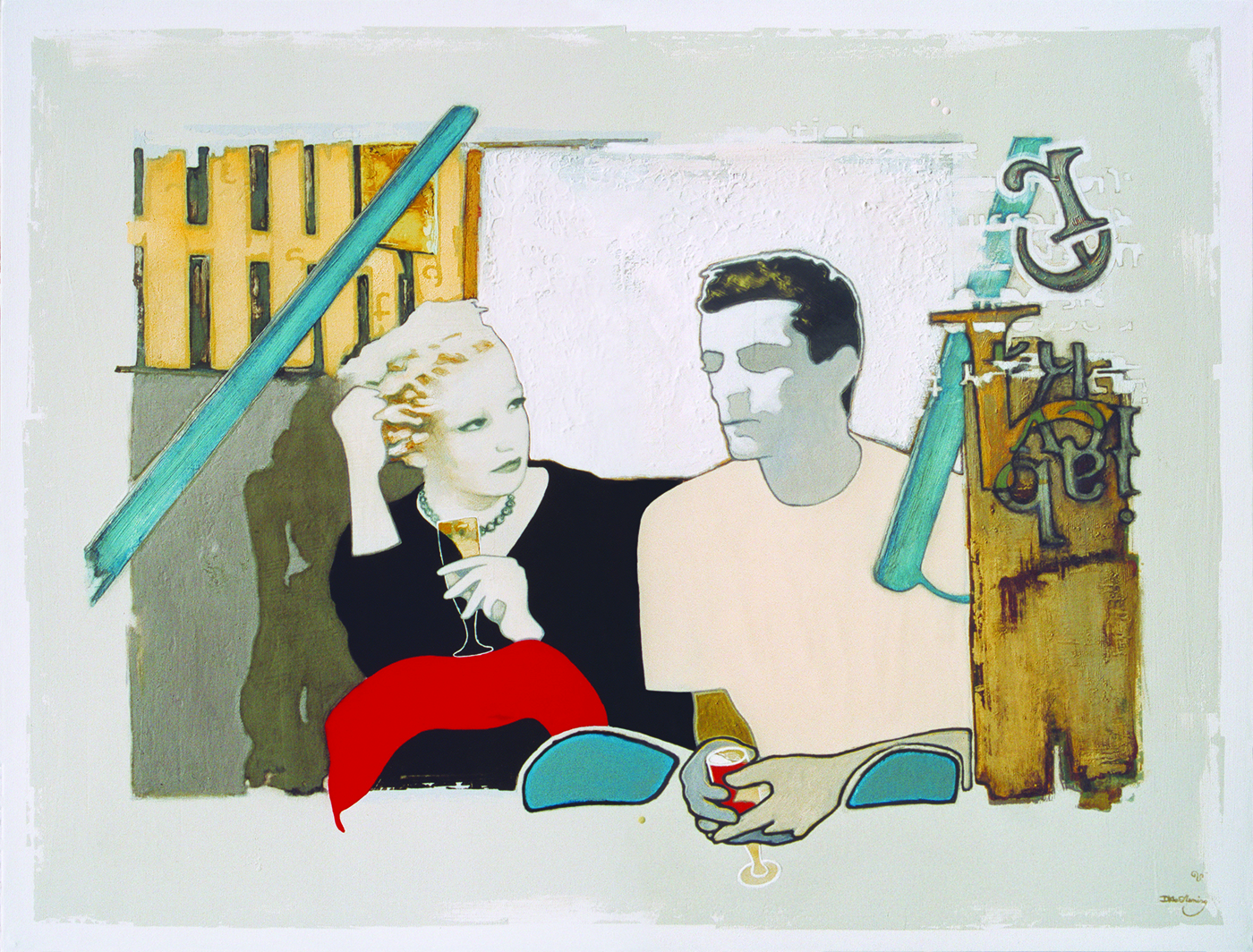 Gathering edges (2003) - oil painting by New Zealand artist David Le Fleming